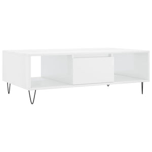 vidaXL Coffee Table High Gloss White 104x60x35 cm Engineered Wood