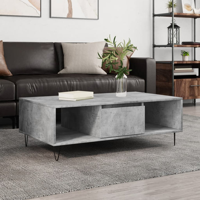 vidaXL Coffee Table Concrete Grey 104x60x35 cm Engineered Wood