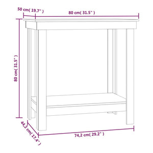 vidaXL Work Bench White 80x50x80 cm Solid Wood Pine