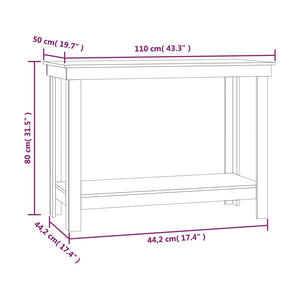 vidaXL Work Bench Grey 110x50x80 cm Solid Wood Pine