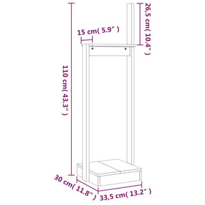 vidaXL Log Holder 33.5x30x110 cm Solid Wood Pine