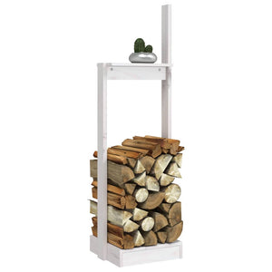 vidaXL Log Holder White 33.5x30x110 cm Solid Wood Pine