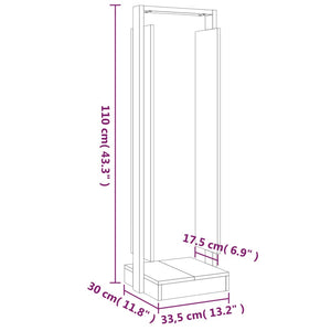 vidaXL Log Holder 33.5x30x110 cm Solid Wood Pine