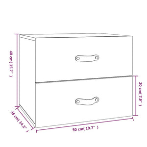 vidaXL Wall-mounted Bedside Cabinets 2 pcs 50x36x40 cm