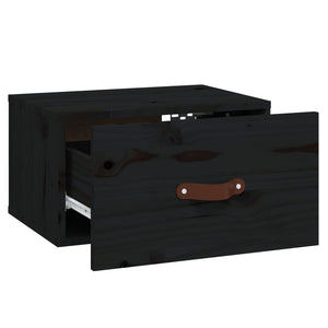 vidaXL Wall-mounted Bedside Cabinet Black 40x29.5x22 cm