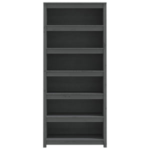 vidaXL Book Cabinet Grey 80x35x183 cm Solid Wood Pine