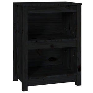 vidaXL Book Cabinet Black 50x35x68 cm Solid Wood Pine