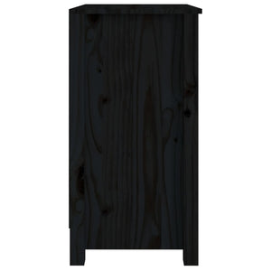 vidaXL Book Cabinet Black 50x35x68 cm Solid Wood Pine