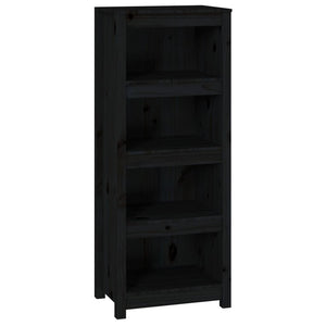 vidaXL Book Cabinet Black 50x35x125.5 cm Solid Wood Pine