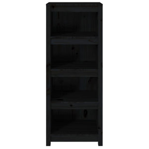 vidaXL Book Cabinet Black 50x35x125.5 cm Solid Wood Pine