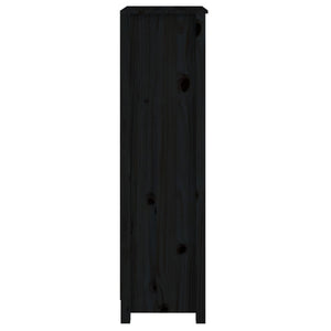 vidaXL Book Cabinet Black 50x35x125.5 cm Solid Wood Pine