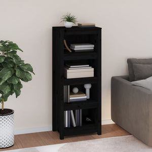 vidaXL Book Cabinet Black 50x35x125.5 cm Solid Wood Pine