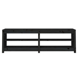 vidaXL Shoe Bench Black 160x36.5x50 cm Solid Wood Pine