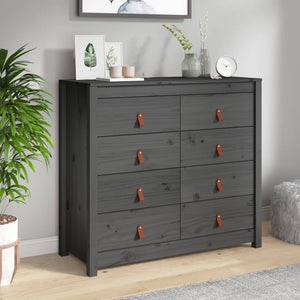 vidaXL Side Cabinet Grey 100x40x90 cm Solid Wood Pine