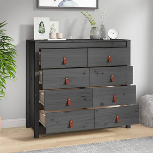 vidaXL Side Cabinet Grey 100x40x90 cm Solid Wood Pine