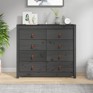 vidaXL Side Cabinet Grey 100x40x90 cm Solid Wood Pine