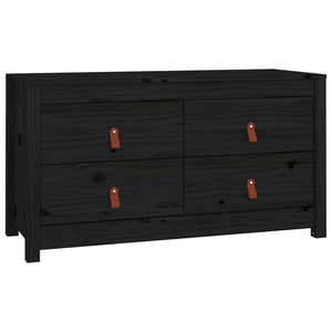 vidaXL Side Cabinet Black 100x40x54 cm Solid Wood Pine