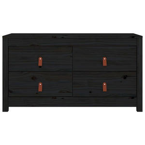 vidaXL Side Cabinet Black 100x40x54 cm Solid Wood Pine