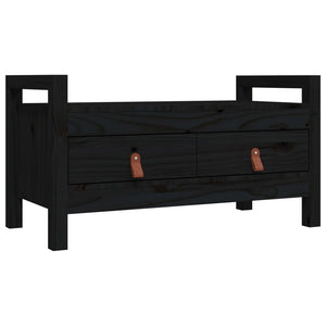 vidaXL Hall Bench Black 80x40x43 cm Solid Wood Pine