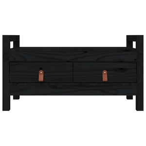 vidaXL Hall Bench Black 80x40x43 cm Solid Wood Pine