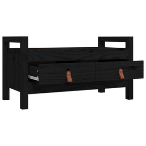 vidaXL Hall Bench Black 80x40x43 cm Solid Wood Pine