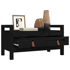 vidaXL Hall Bench Black 80x40x43 cm Solid Wood Pine