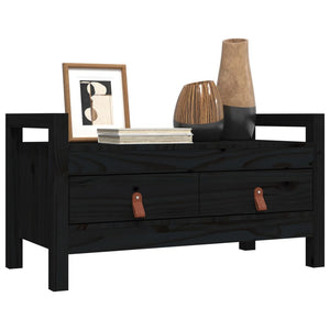 vidaXL Hall Bench Black 80x40x43 cm Solid Wood Pine