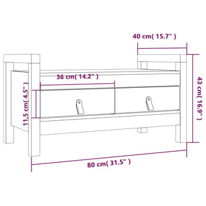 vidaXL Hall Bench Black 80x40x43 cm Solid Wood Pine