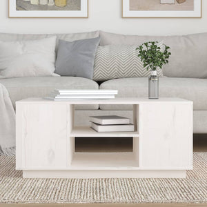 vidaXL Coffee Table White 90x49x40.5 cm Solid Wood Pine