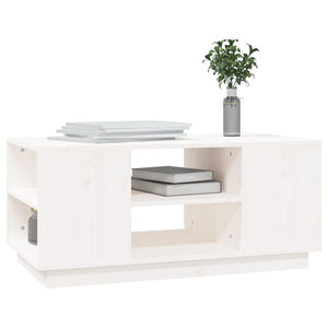 vidaXL Coffee Table White 90x49x40.5 cm Solid Wood Pine