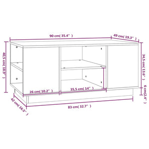 vidaXL Coffee Table White 90x49x40.5 cm Solid Wood Pine