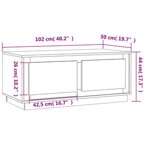 vidaXL Coffee Table Smoked Oak 102x50x44 cm Engineered Wood