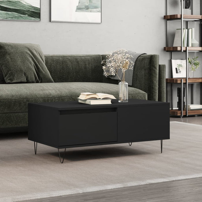 vidaXL Coffee Table Black 90x50x36.5 cm Engineered Wood