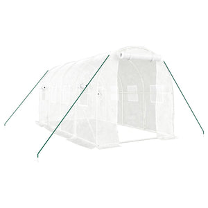 vidaXL Greenhouse with Steel Frame White 8 m² 4x2x2 m