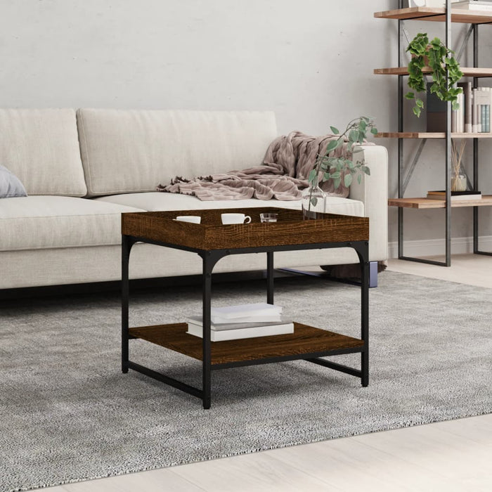 vidaXL Coffee Table Brown Oak 49.5x49.5x45 cm Engineered Wood