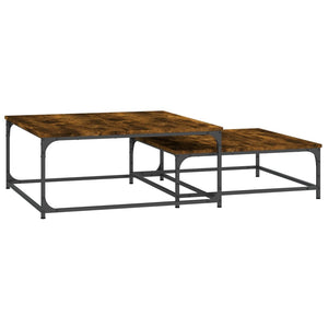 vidaXL Nesting Coffee Tables 2 pcs Smoked Oak Engineered Wood