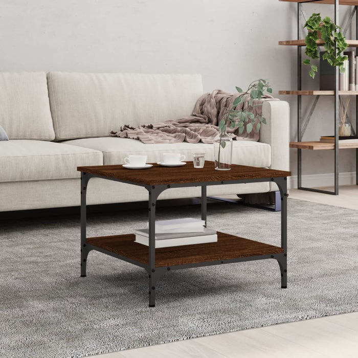 vidaXL Coffee Table Brown Oak 55x55x40 cm Engineered Wood