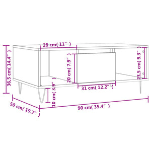 vidaXL Coffee Table Black 90x50x36.5 cm Engineered Wood