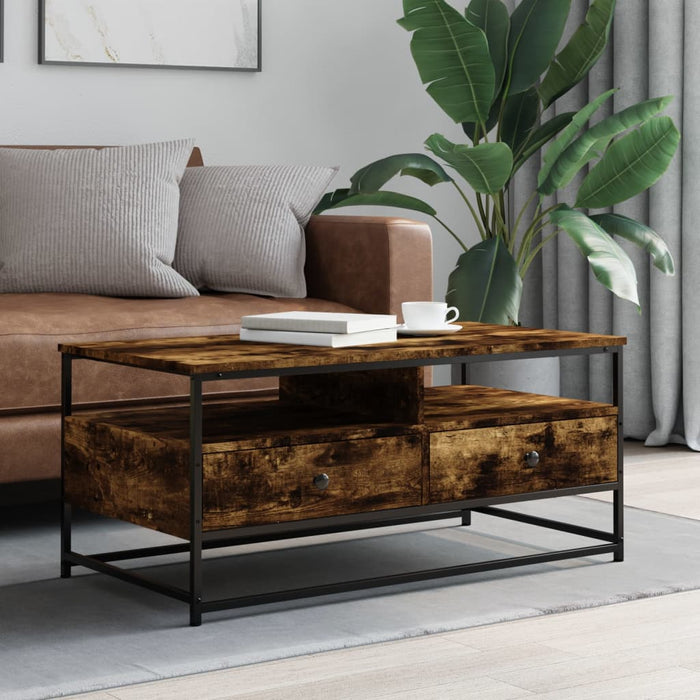 vidaXL Coffee Table Smoked Oak 100x51x45 cm Engineered Wood