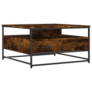 vidaXL Coffee Table Smoked Oak 80x80x45 cm Engineered Wood