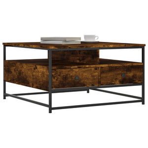 vidaXL Coffee Table Smoked Oak 80x80x45 cm Engineered Wood