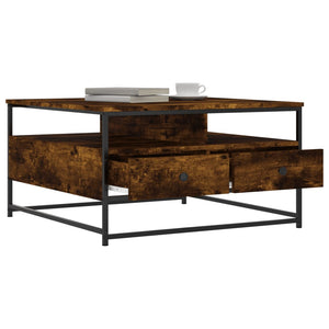 vidaXL Coffee Table Smoked Oak 80x80x45 cm Engineered Wood