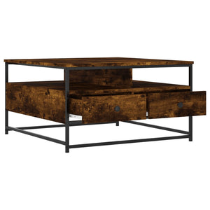 vidaXL Coffee Table Smoked Oak 80x80x45 cm Engineered Wood