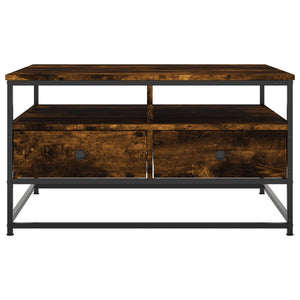 vidaXL Coffee Table Smoked Oak 80x80x45 cm Engineered Wood