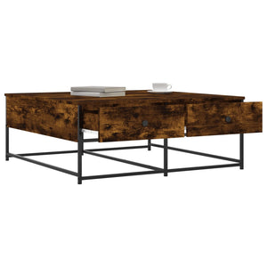 vidaXL Coffee Table Smoked Oak 100x99x40 cm Engineered Wood