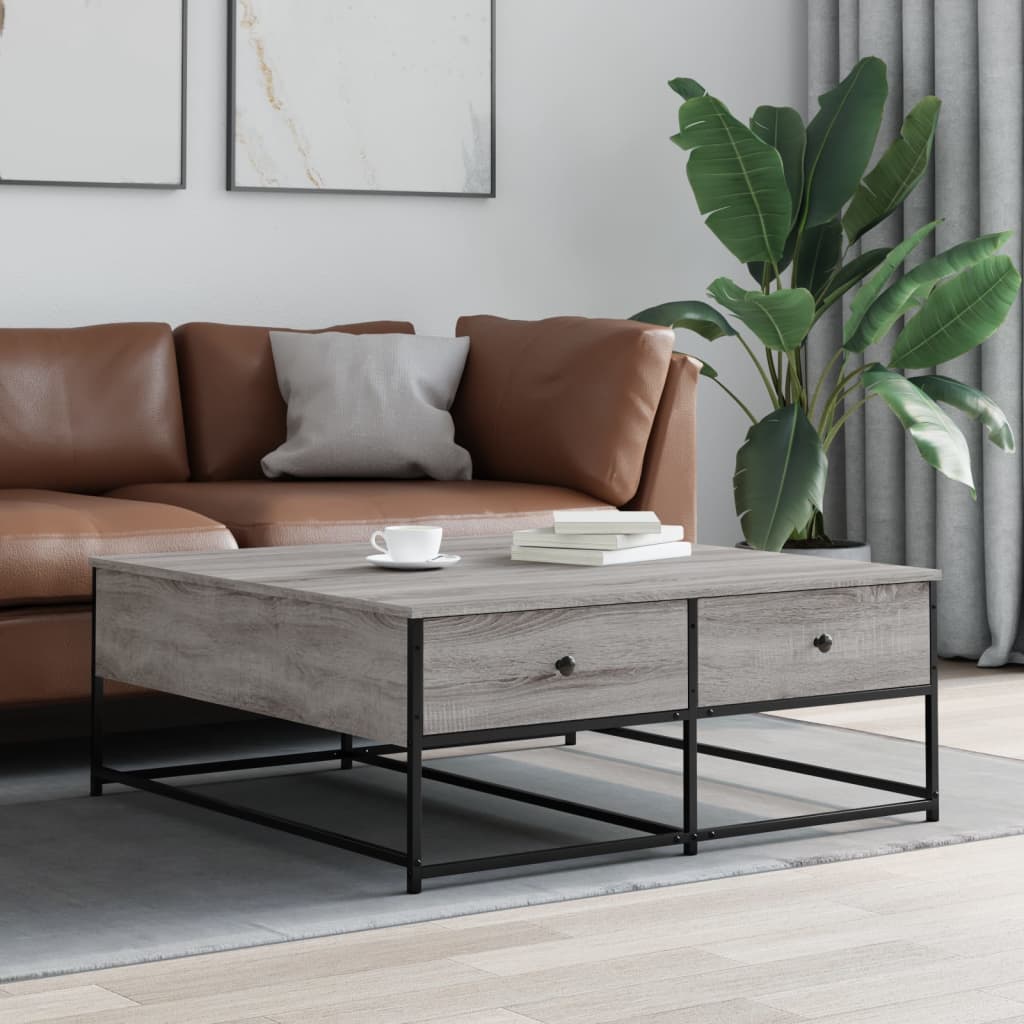 vidaXL Coffee Table Grey Sonoma 100x99x40 cm Engineered Wood