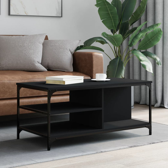 vidaXL Coffee Table Black 100x50x45 cm Engineered Wood