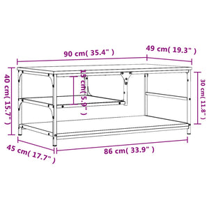 vidaXL Coffee Table Sonoma Oak 90x49x40 cm Engineered Wood