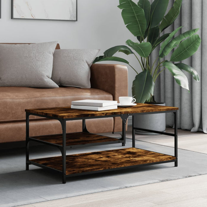 vidaXL Coffee Table Smoked Oak 90x49x40 cm Engineered Wood