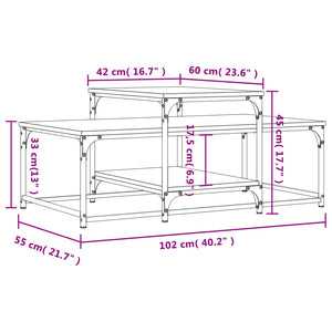 vidaXL Coffee Table Black 102x60x45 cm Engineered Wood